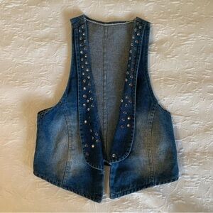 Y2K Denim Cropped Vest
